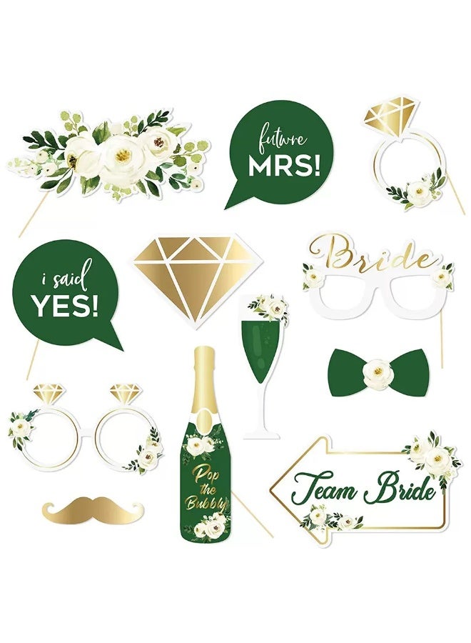 مجموعة صور زفاف العروس المنتظرة، مرصعة بالألماس ومطلية بالذهب الأخضر، مكونة من 12 قطعة - Image 5