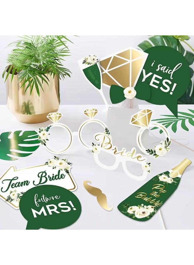 مجموعة صور زفاف العروس المنتظرة، مرصعة بالألماس ومطلية بالذهب الأخضر، مكونة من 12 قطعة - Image 4