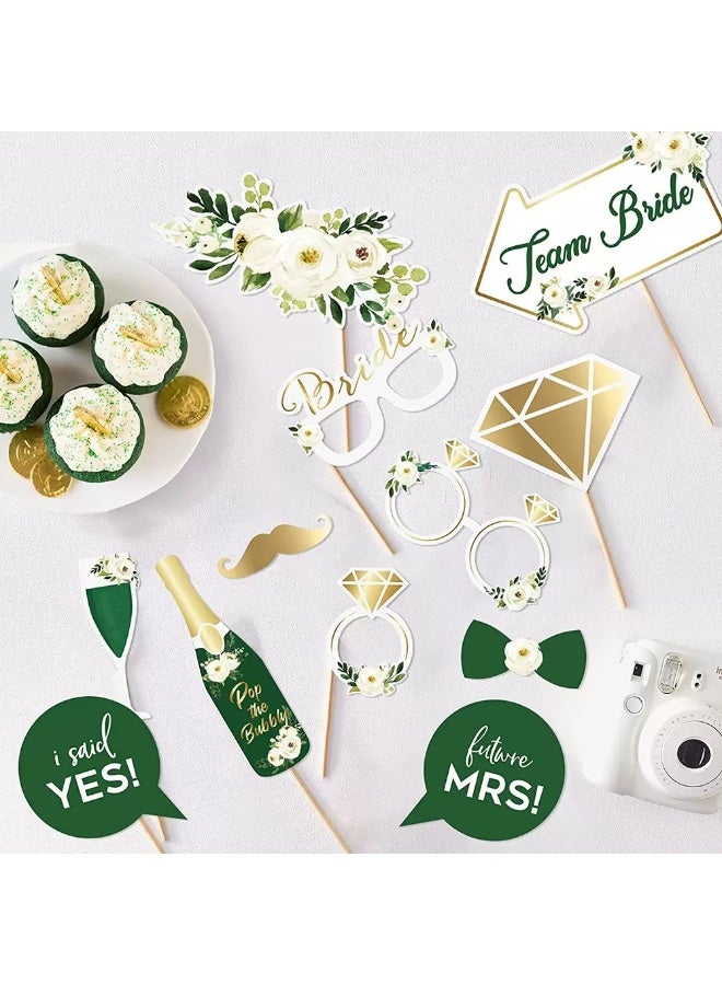 مجموعة صور زفاف العروس المنتظرة، مرصعة بالألماس ومطلية بالذهب الأخضر، مكونة من 12 قطعة - Image 3