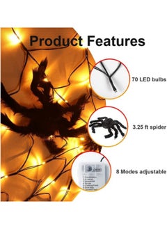 Generic Spider Web Lights with Giant Spider 4FT Waterproof Spider Web Light 70 LEDs 8 Modes String Light  - Image 3