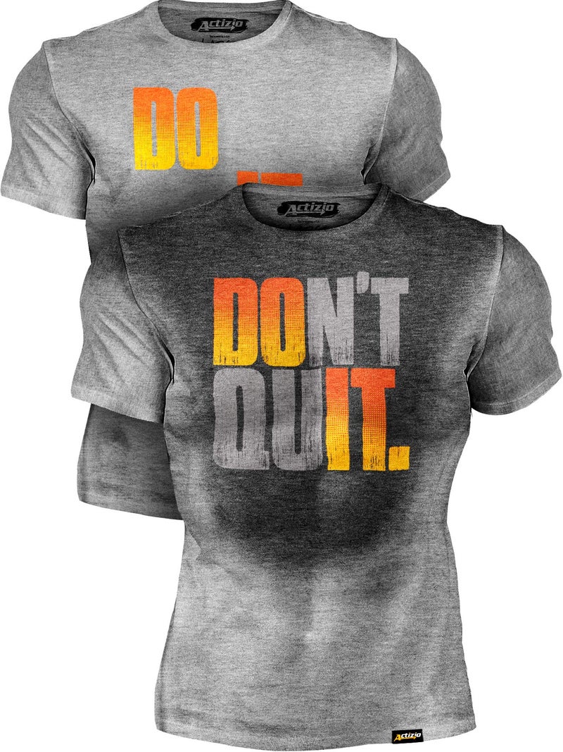 Actizio Men's Workout Shirt Cotton Fabric T-Shirt Short Sleeve Sweat Activated Motivational Exercise Gym Athletic Fit Moisture Wicking Fitness Shirt - Do It - Don't Quit (Size XL)