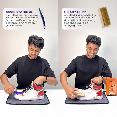 SNEAKARE Quick Shoe Cleaning Kit | Contains 150ml Foam Shoe Cleaner & 1 Soft Shoes Brush | Sneaker Cleaning Kit | Suitable for Sneakers, Nubuck, Leather, Suede & Sport Shoes - Image 2