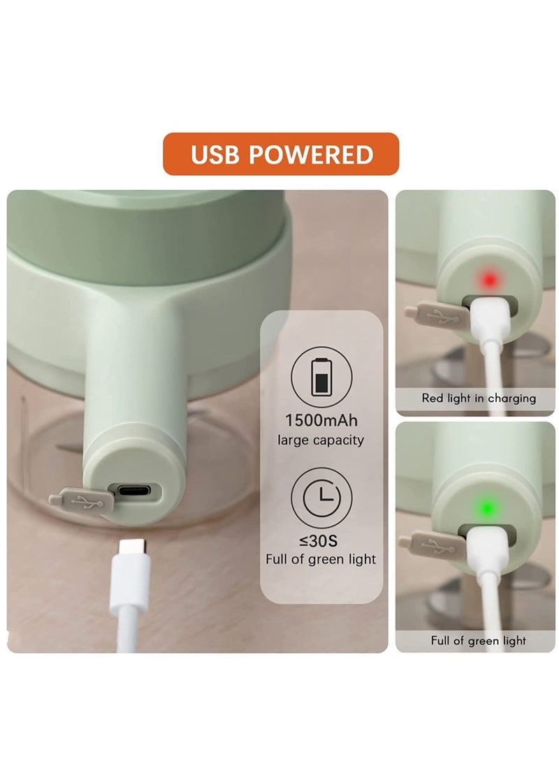 4 in 1 Handheld Electric Food Chopper Wireless Vegetable Cutter Set - Image 2