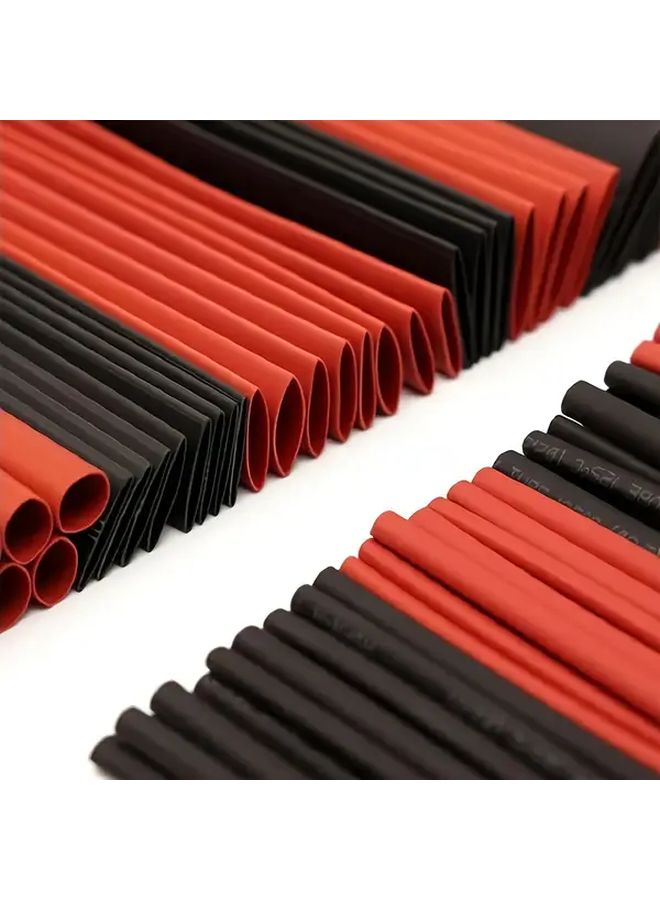 Heat Shrink Tubing Kit 127pcs Mixed Style Black Red UV Resistant Wire Protection - Image 1