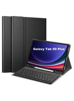 Keyboard Case for Samsung Galaxy Tab S9 Plus 2023, Slim Folio Cover Removable Detachable Bluetooth Keyboard with Pencil Holder for S9 Plus SM-X810 / SM-X816B