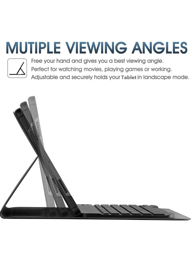 Generic - Keyboard Case for Samsung Galaxy Tab S9 Plus 2023, Slim Folio Cover Removable Detachable Bluetooth Keyboard with Pencil Holder for S9 Plus SM-X810 / SM-X816B - Image 1
