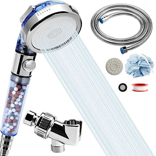 REHAVE Filtered Shower Head - 59 Inch Expandable Handheld Hose, Leakproof Flexible Hose Extension, High Pressure Shower - Image 1