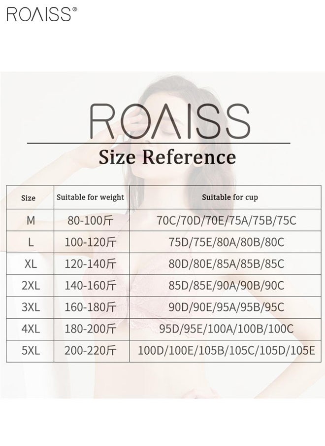 roaiss - Women's Front Open Buckle Seamless Bra Comfortable Wide Straps Lace Splicing Non-Steel Ring Bra - Image 1