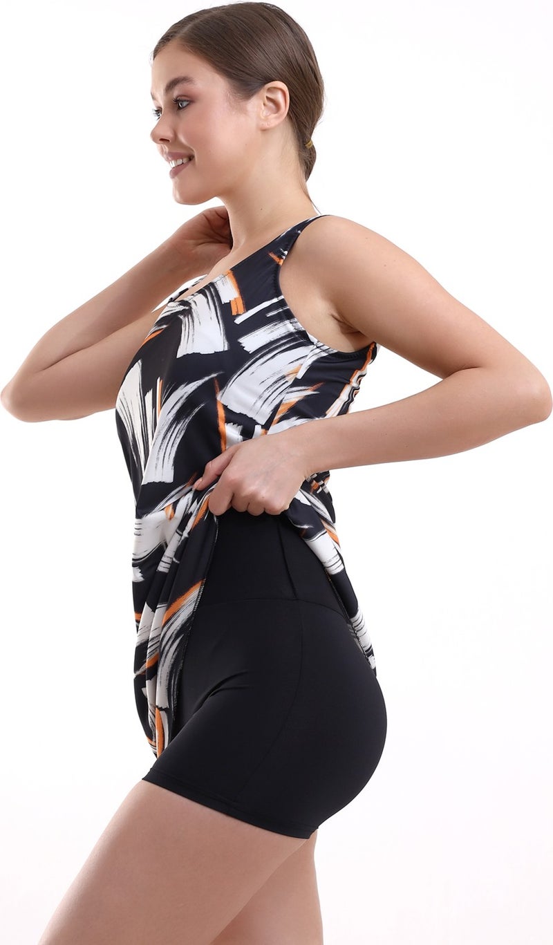 Aykum ,Women's Lycra Shorts One Piece Swimsuit with Combination Dress  - Image 1