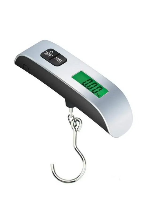 lectronic Travel Scale, Portable Digital Luggage and Suitcase Scale with LCD Display, 50kg Capacity – Silver