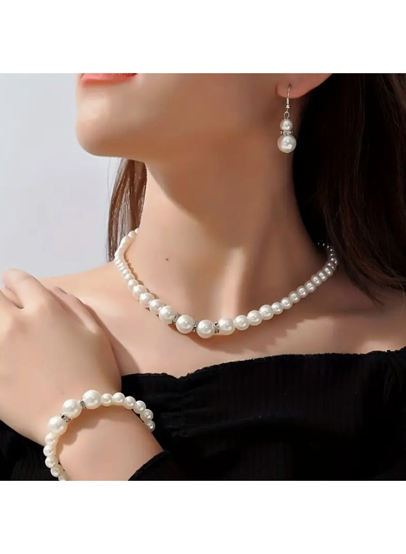 Set Pearl Jewelry Dainty Chunky Pearl Choker Necklace for Girls Wedding Jewelry for Prom Bride Birthday Gifts - Image 4
