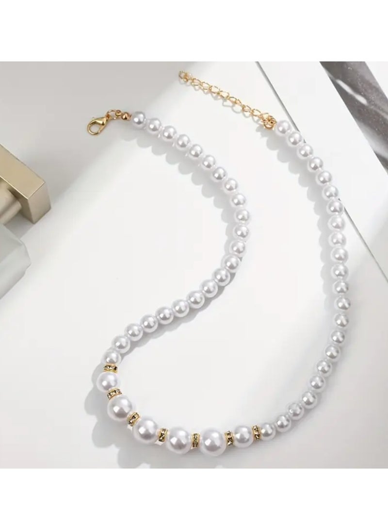 Set Pearl Jewelry Dainty Chunky Pearl Choker Necklace for Girls Wedding Jewelry for Prom Bride Birthday Gifts - Image 3