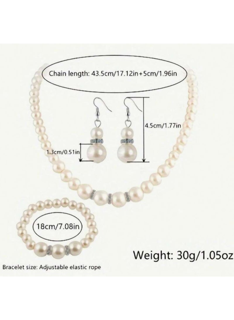 Set Pearl Jewelry Dainty Chunky Pearl Choker Necklace for Girls Wedding Jewelry for Prom Bride Birthday Gifts - Image 2