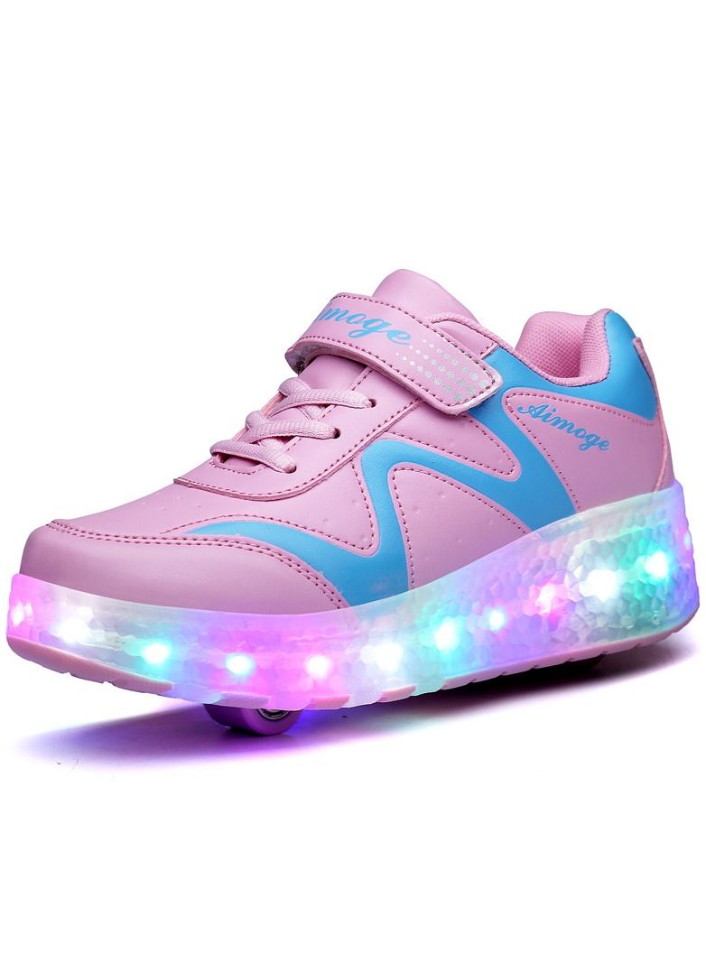 KUYING New Four-Wheel Skate Shoe Luminous Pulley Shoes 