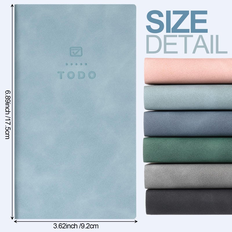 Luckam To Do List Notebook,  6 Pcs 196 Pages Soft Leather Pocket To Do List Notepad Checklist for Daily Plans School Supplies for High School Students Study Schedule Notebook - Image 2