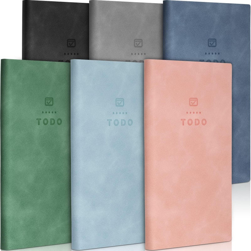 Luckam To Do List Notebook,  6 Pcs 196 Pages Soft Leather Pocket To Do List Notepad Checklist for Daily Plans School Supplies for High School Students Study Schedule Notebook - Image 1