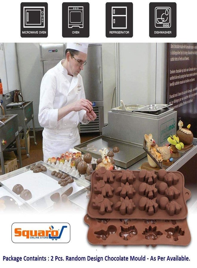SQUARO Chocolate Silicon Mould, Different Chocolate Molds, DIY Cake Soap Ice Cream Candy Jelly molds (Random Design - As per Available,Set of 2 Pcs.) - Image 5