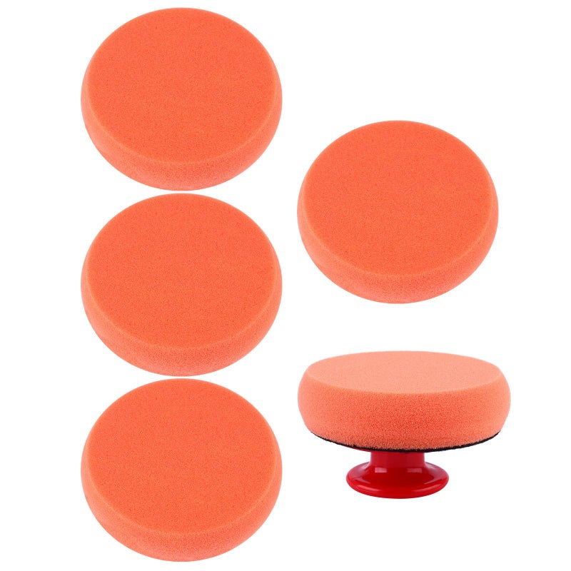 6 Inch Car Polishing Pad Sponge Kit With Handle For Automotive Detailing Buffing And Paint Care - Image 2