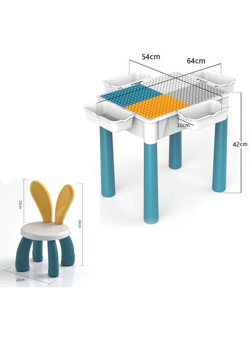 TRASSLE Toddlers Activity Table Kids Activity Table and Chair Set Sand Water Table Kids Learning Play Table Toys for Girls Boys Toddler - Image 3