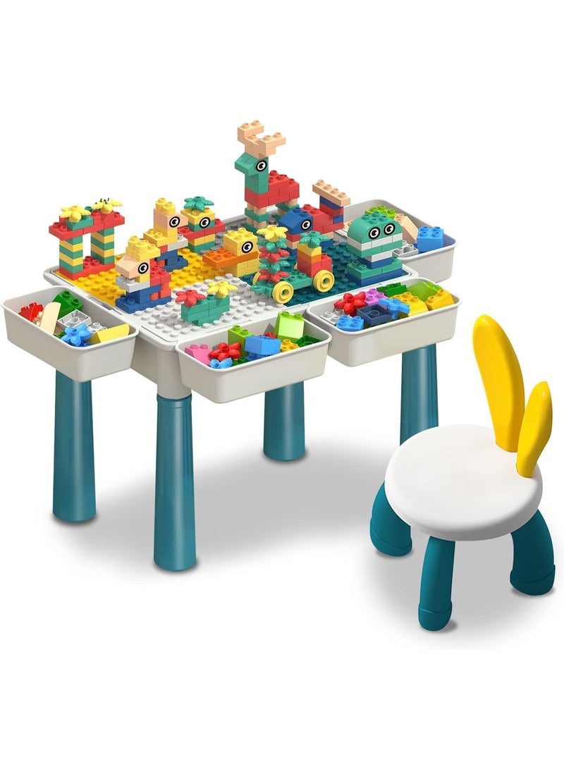 TRASSLE Toddlers Activity Table Kids Activity Table and Chair Set Sand Water Table Kids Learning Play Table Toys for Girls Boys Toddler - Image 1