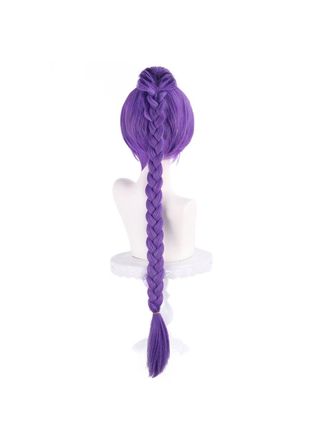 KPop Demon Hunters Wig Rumi Cosplay 65cm Purple Braided Children's Wig Set - Image 4