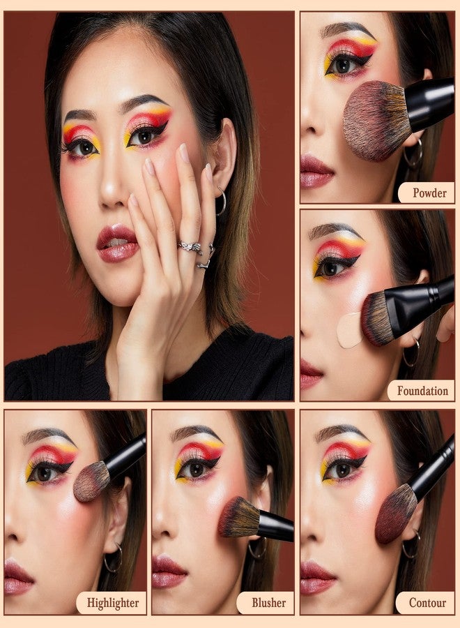 Jessup Large Face Makeup Brushes 5pcs, Premium Synthetic Foundation Powder Contour Blusher Highlighter Brush, Phantom Black T273 - Image 3