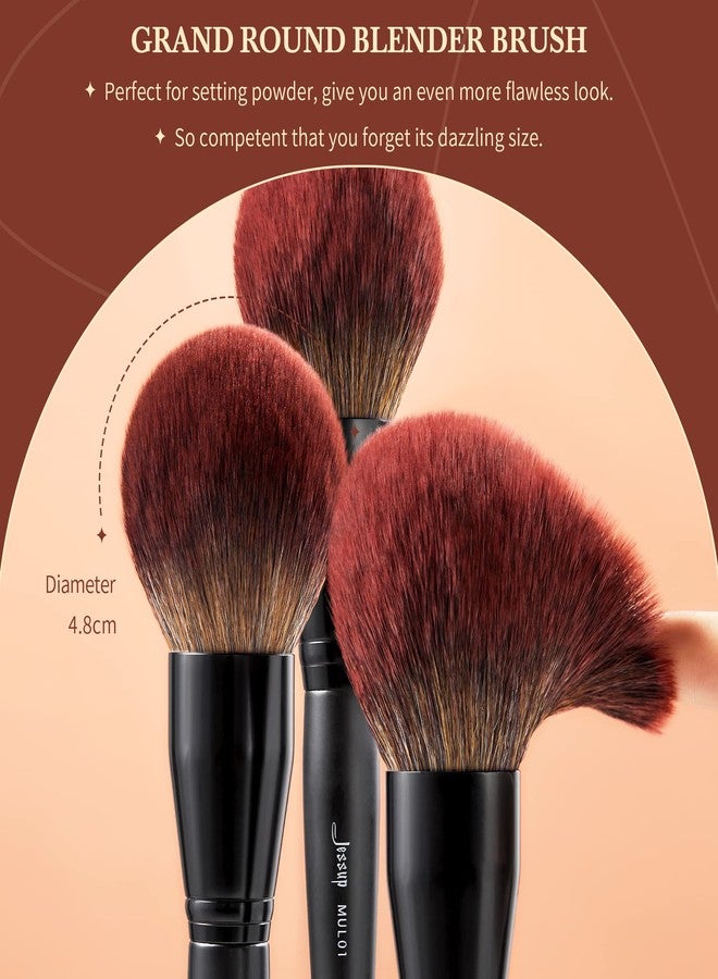 Jessup Large Face Makeup Brushes 5pcs, Premium Synthetic Foundation Powder Contour Blusher Highlighter Brush, Phantom Black T273 - Image 5