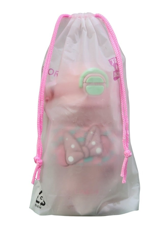 Happy Home 600ml Healthy Premium Quality Kids Water Bottle Acrylic Children's Cup Portable Kids Water Bottle with Straw, Fashion Design Large Capacity BPA Free Water Bottle for School, Shopping, Sports, Travel - Image 2