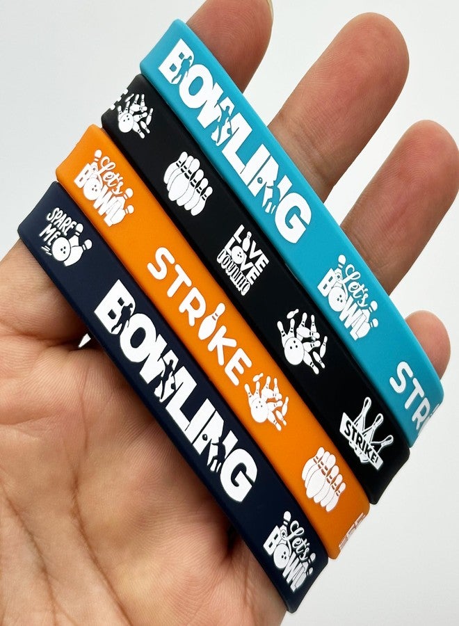 FSHANEE Bowling Themed Rubber Bracelets Bowling Party Supplies Bowling Silicone Wristbands Bowling Birthday or Baby Shower Party Gift Bag Fillers Goodie Bag Stuff, Set of 24 Counts - Image 4