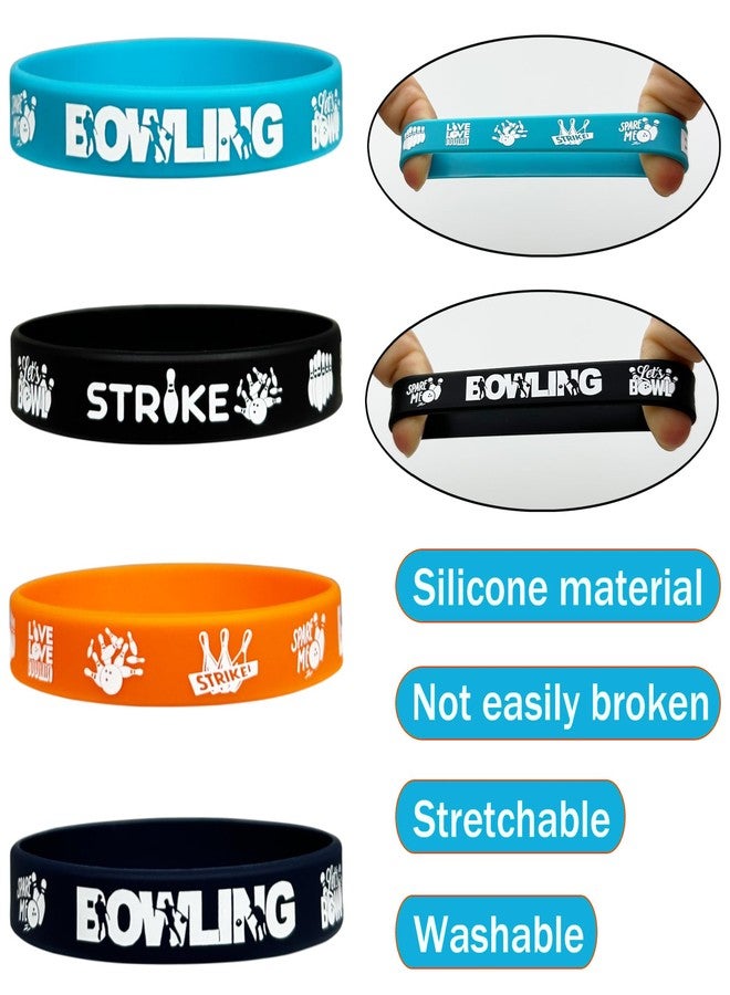 FSHANEE Bowling Themed Rubber Bracelets Bowling Party Supplies Bowling Silicone Wristbands Bowling Birthday or Baby Shower Party Gift Bag Fillers Goodie Bag Stuff, Set of 24 Counts - Image 3