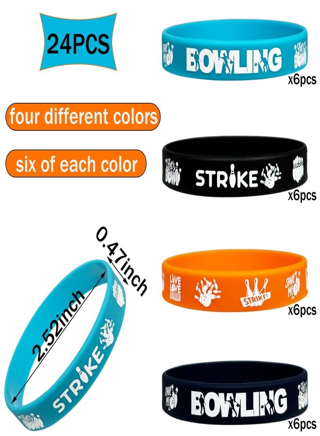 FSHANEE Bowling Themed Rubber Bracelets Bowling Party Supplies Bowling Silicone Wristbands Bowling Birthday or Baby Shower Party Gift Bag Fillers Goodie Bag Stuff, Set of 24 Counts - Image 2