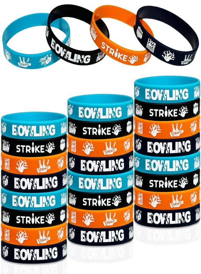 FSHANEE Bowling Themed Rubber Bracelets Bowling Party Supplies Bowling Silicone Wristbands Bowling Birthday or Baby Shower Party Gift Bag Fillers Goodie Bag Stuff, Set of 24 Counts - Image 1