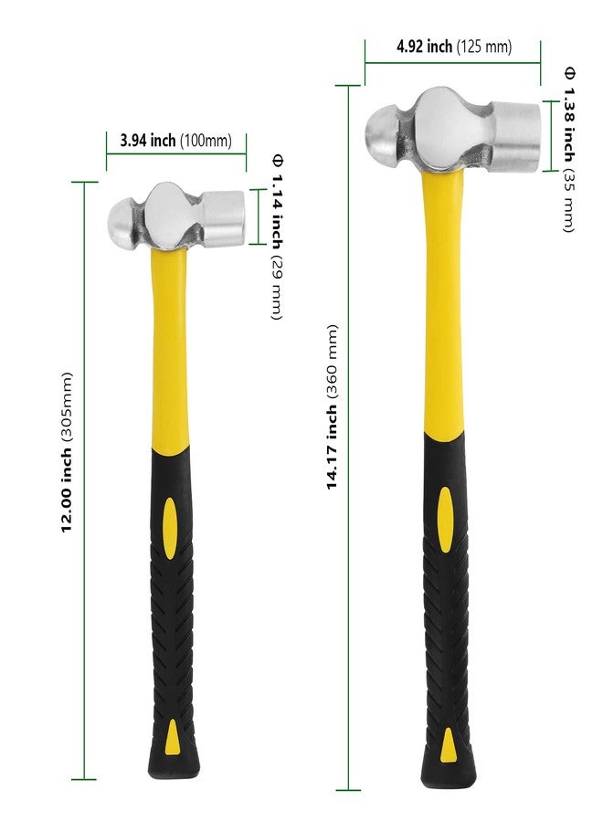 HAKZEON 2 PCS 24 OZ and 32 OZ Ball Peen Hammer Set, Forged Steel Ball Pain Hammer, Metal Ball Peen Hammer, with Construction and Shock Absorption Non-Slip Handle for Strong Striking work - Image 2