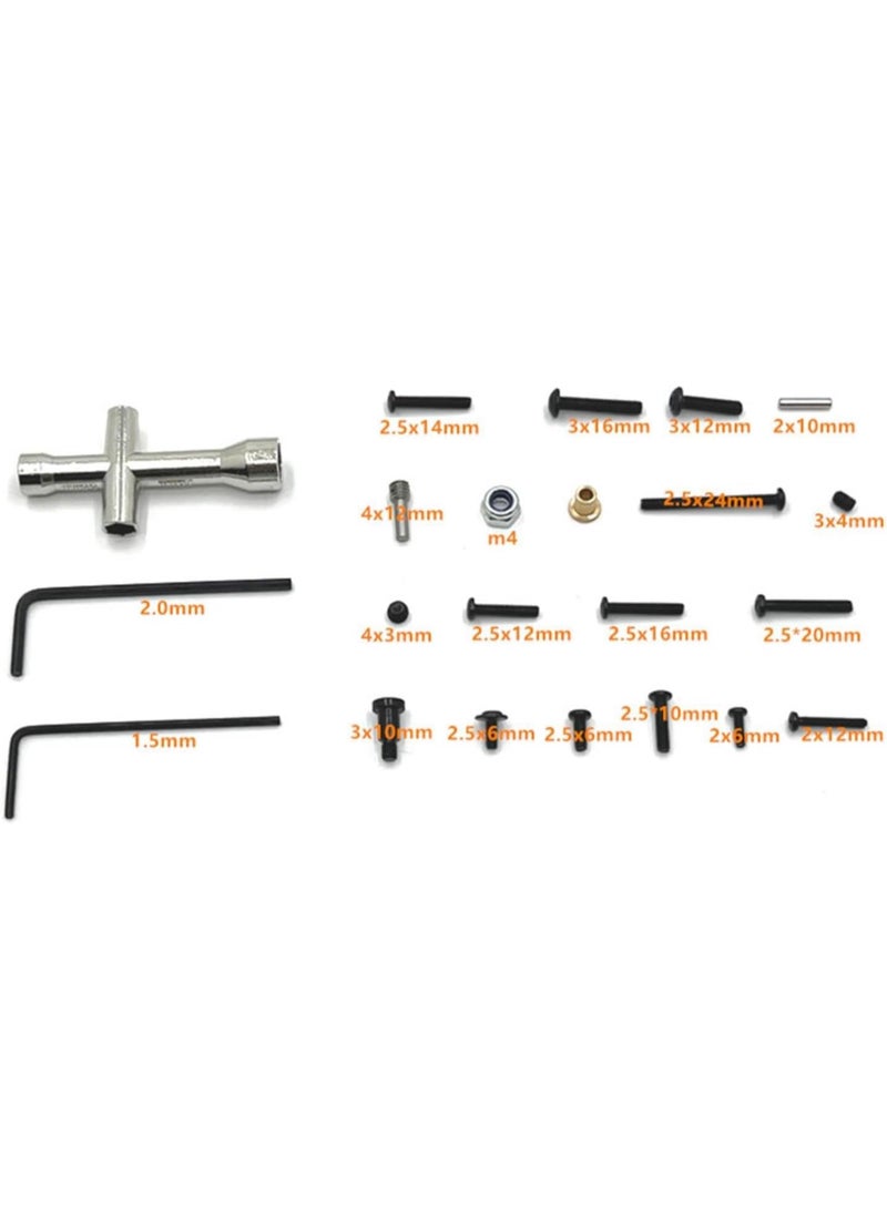 GGOOT RC Screw Kits Repair Tool with Nut, Pin, Wrench with Storage Box DIY Accs Hardware Fastener for 1/12 MN128 MN86 Truck Crawler - Image 4