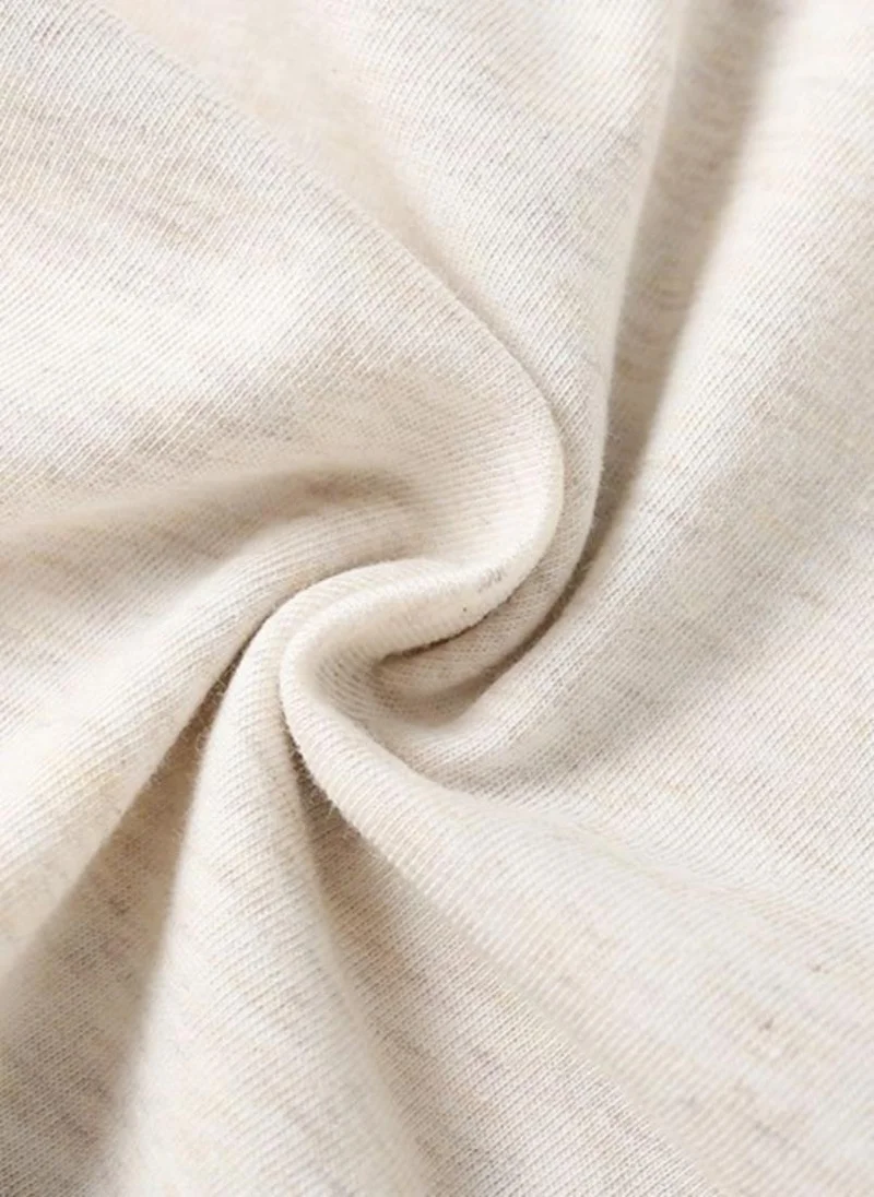 YUNIQEE Cream Typography Printed Round Neck Cotton T-shirt