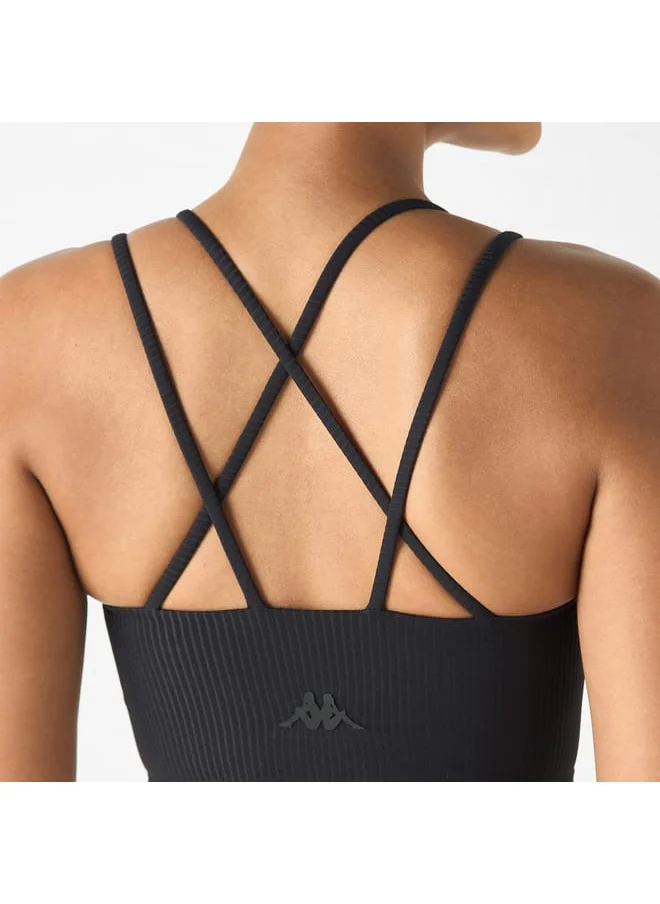 Kappa Kappa Ribbed Sports Bra with Cross Straps