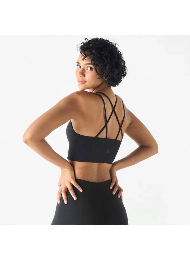 Kappa Kappa Ribbed Sports Bra with Cross Straps