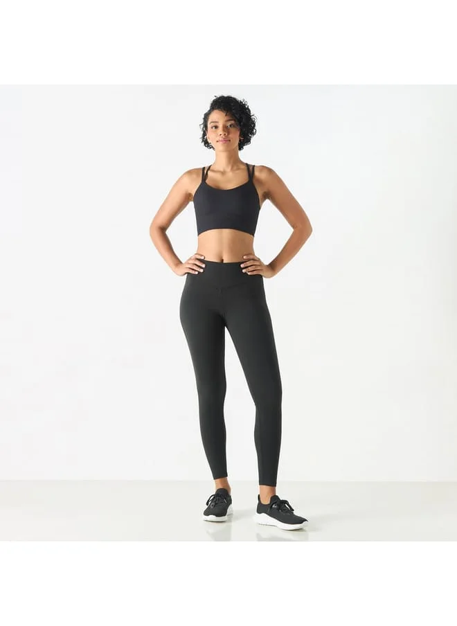 Kappa Kappa Ribbed Sports Bra with Cross Straps