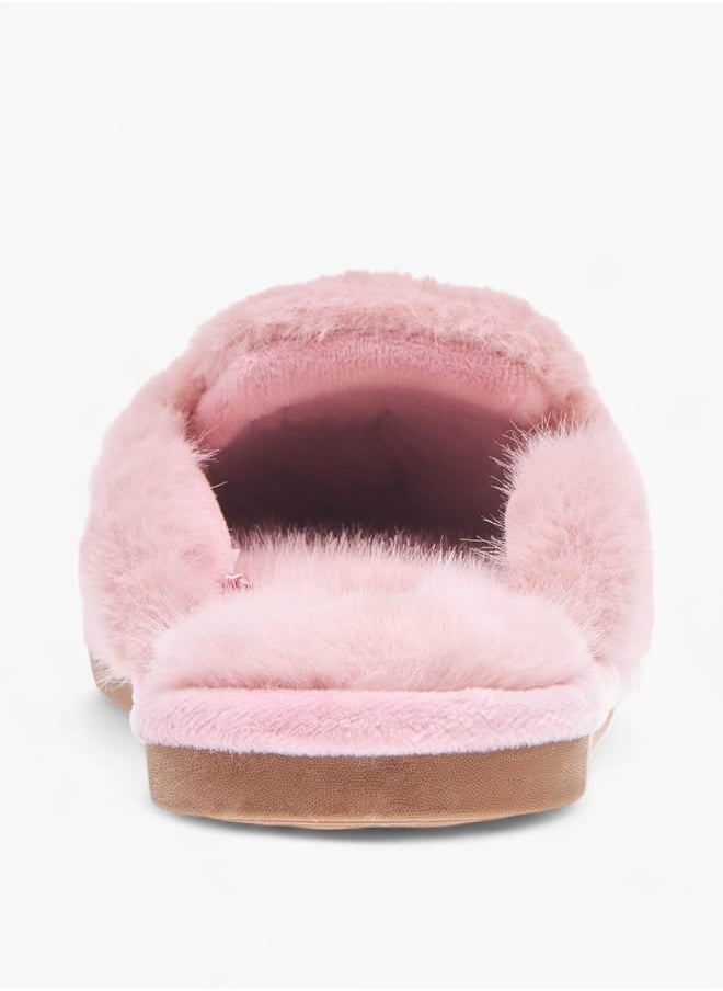 Le Confort Womens Fur Textured Slip-On Bedroom Mules  - Image 4
