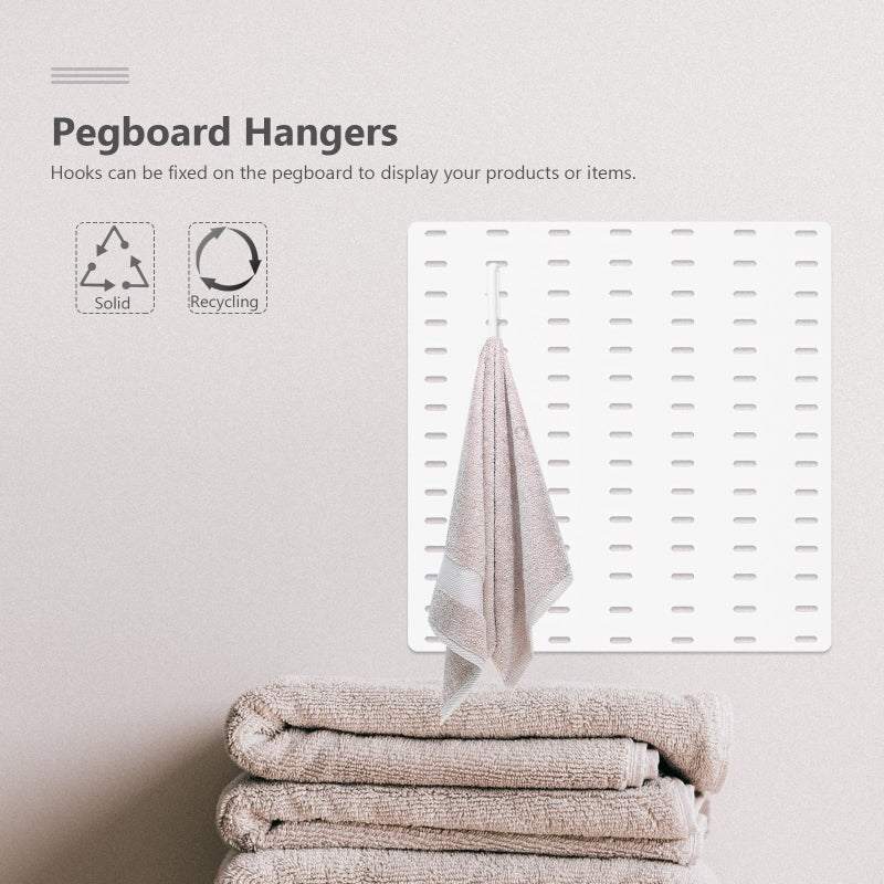 7 Pcs Small Plastic Pegboard Hooks for Wall Storage Tool Organization White - Image 5