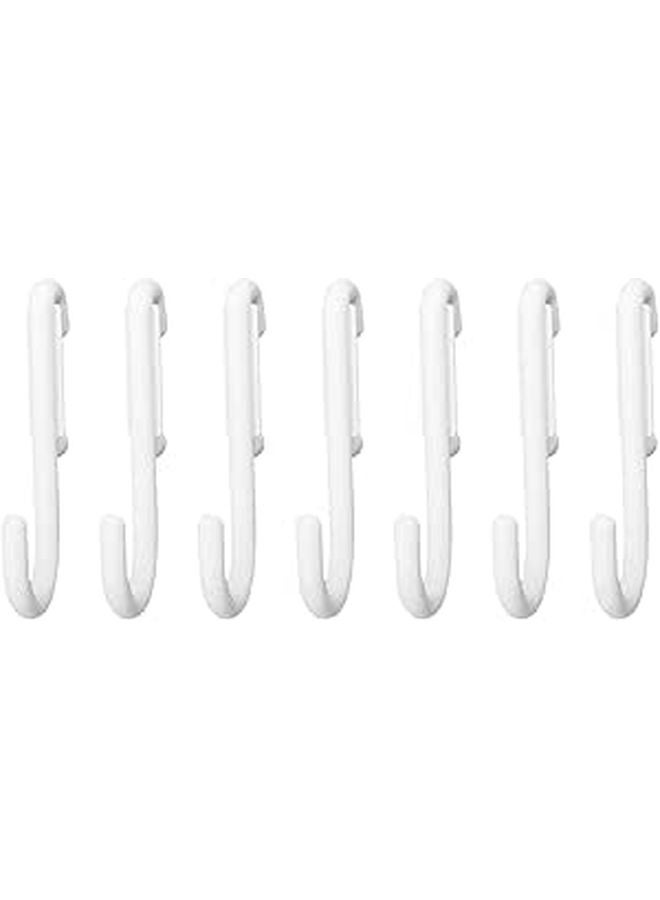 7 Pcs Small Plastic Pegboard Hooks for Wall Storage Tool Organization White - Image 1
