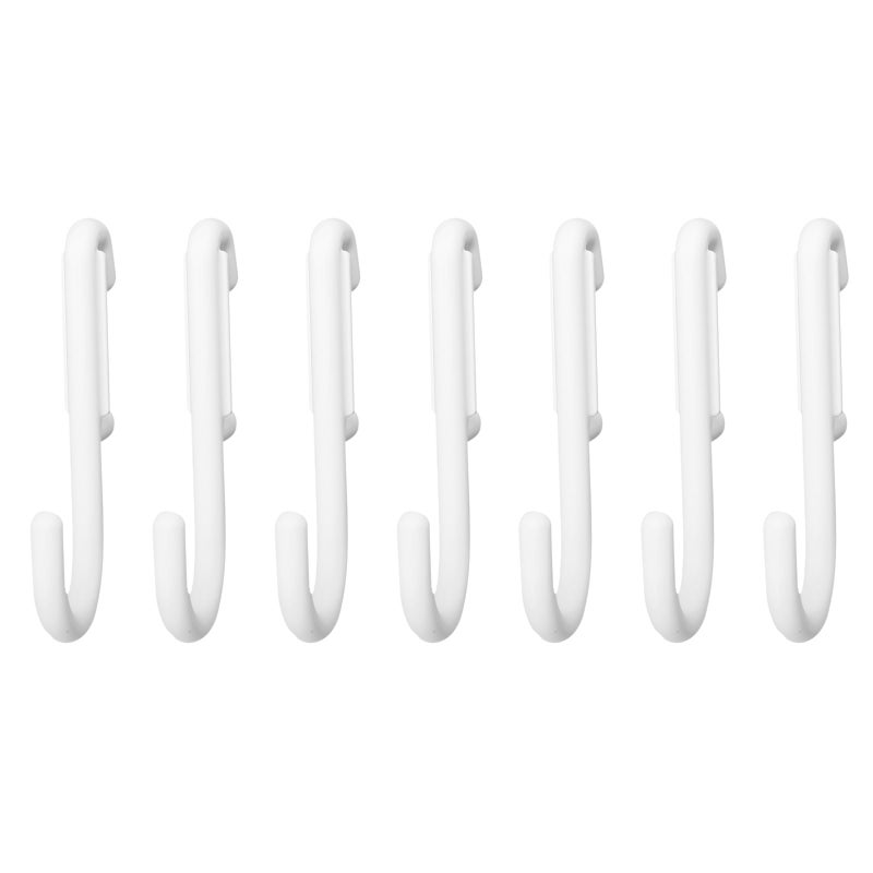 7 Pcs Small Plastic Pegboard Hooks for Wall Storage Tool Organization White - Image 2