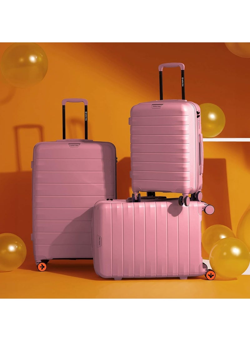 nasher miles Nasher Miles Vienna Hard-Sided Polypropylene Luggage Set of 3 Pink Trolley Bags (55, 65 & 75 )  - Image 2