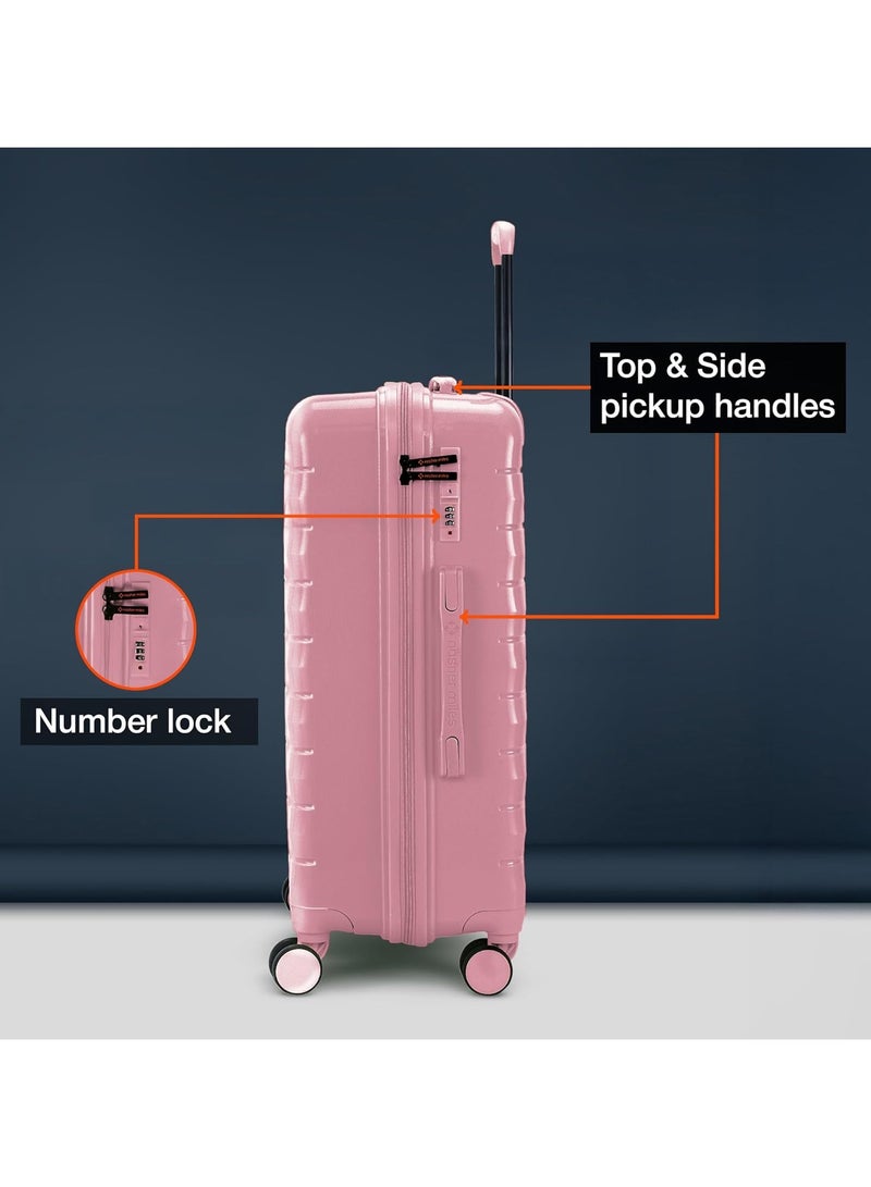 nasher miles Nasher Miles Vienna Hard-Sided Polypropylene Luggage Set of 3 Pink Trolley Bags (55, 65 & 75 )  - Image 5