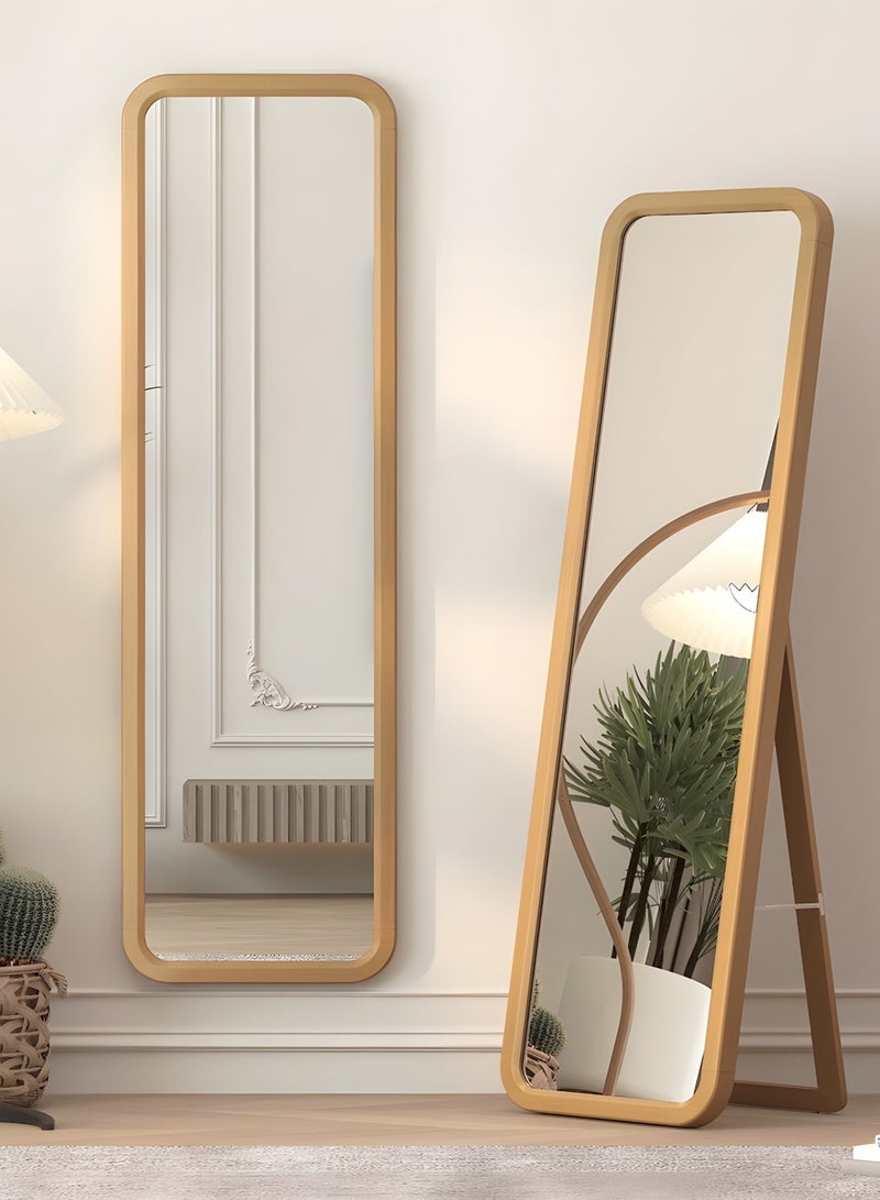 Taimi Large mirror with elegant design 155x45cm - Full length mirror with wooden frame and back stand - Its beautiful design is suitable for living rooms, dressing rooms, bedrooms and shops - Image 3
