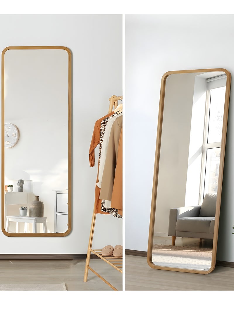 Taimi Large mirror with elegant design 155x45cm - Full length mirror with wooden frame and back stand - Its beautiful design is suitable for living rooms, dressing rooms, bedrooms and shops - Image 5
