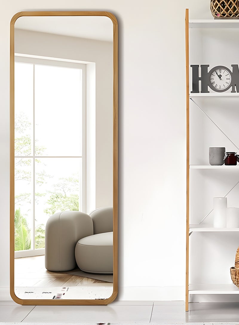Taimi Large mirror with elegant design 155x45cm - Full length mirror with wooden frame and back stand - Its beautiful design is suitable for living rooms, dressing rooms, bedrooms and shops - Image 4