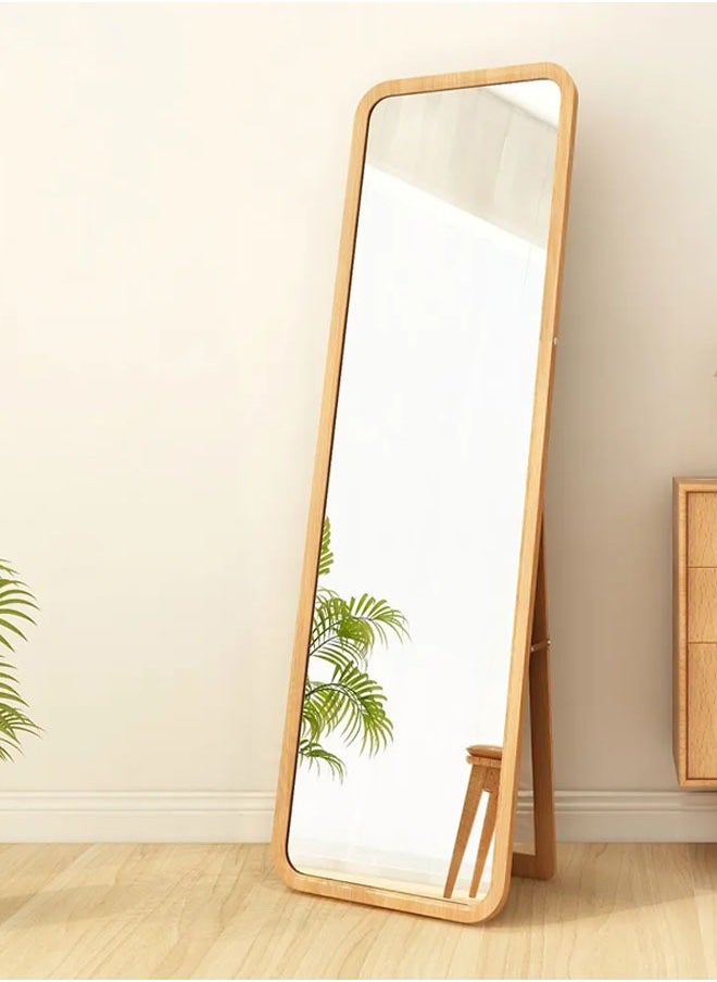 Taimi 155×45CM Wooden Full Length Mirror Floor Mirror Beech Rounded Corner Standing Mirror Rustic Mirror Free Standing or Wall-Mounted Wood Framed  - Image 5