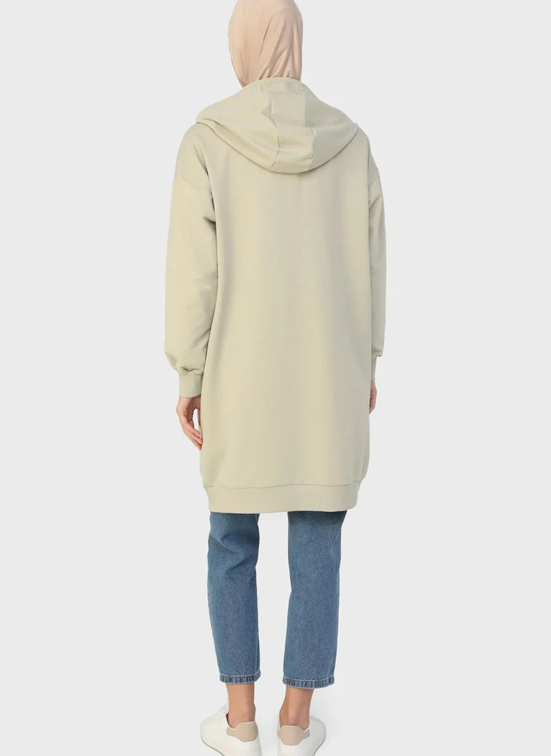 Refka by modanisa Pocket Detail Hooded Jacket