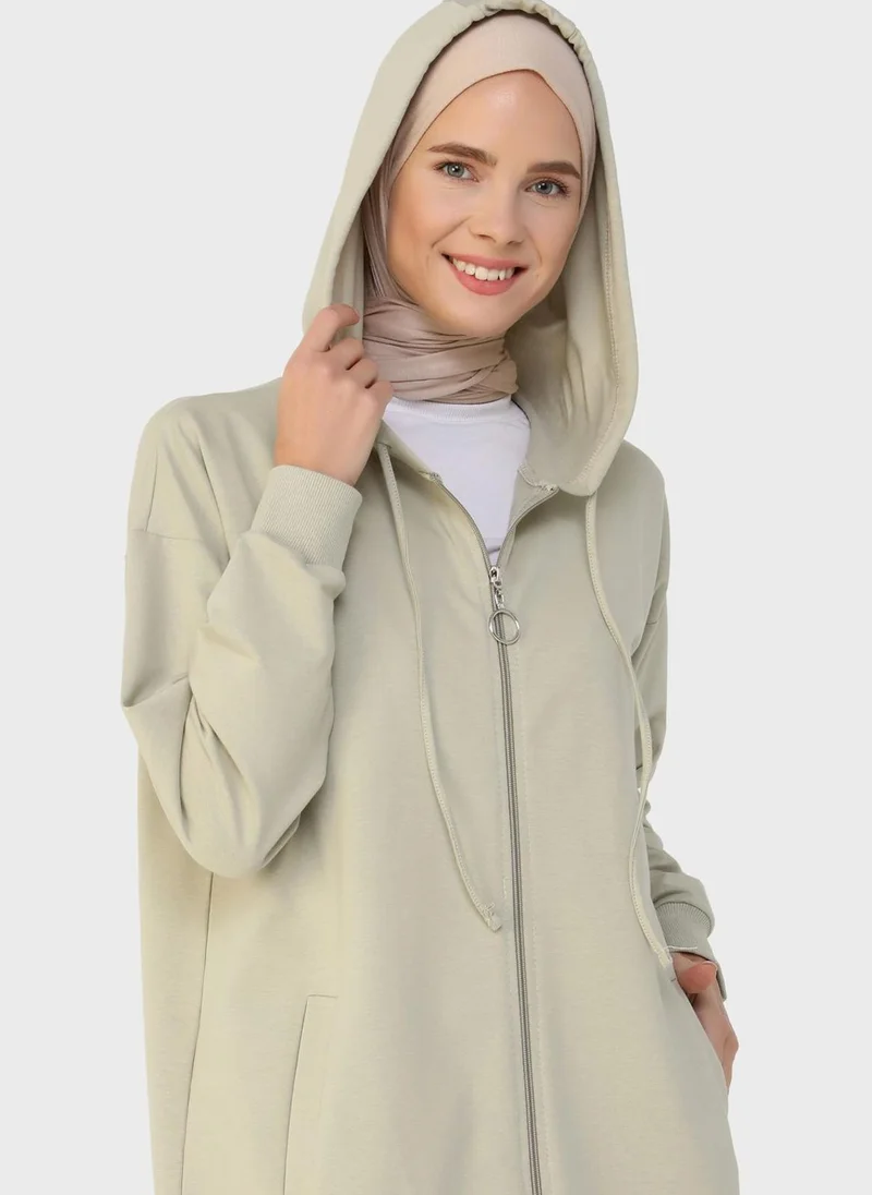 Refka by modanisa Pocket Detail Hooded Jacket